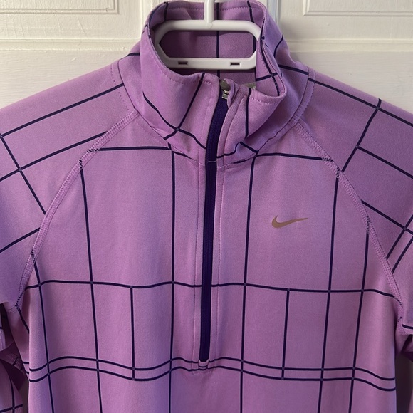Nike Running DriFit purple long sleeve quarter zip running shirt women’s size M - Picture 2 of 12